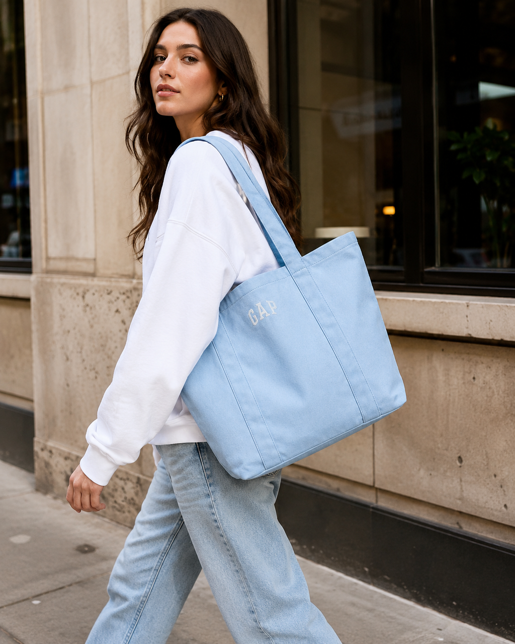 Mini Gap Logo Tote Bag - Light Blue - image 3