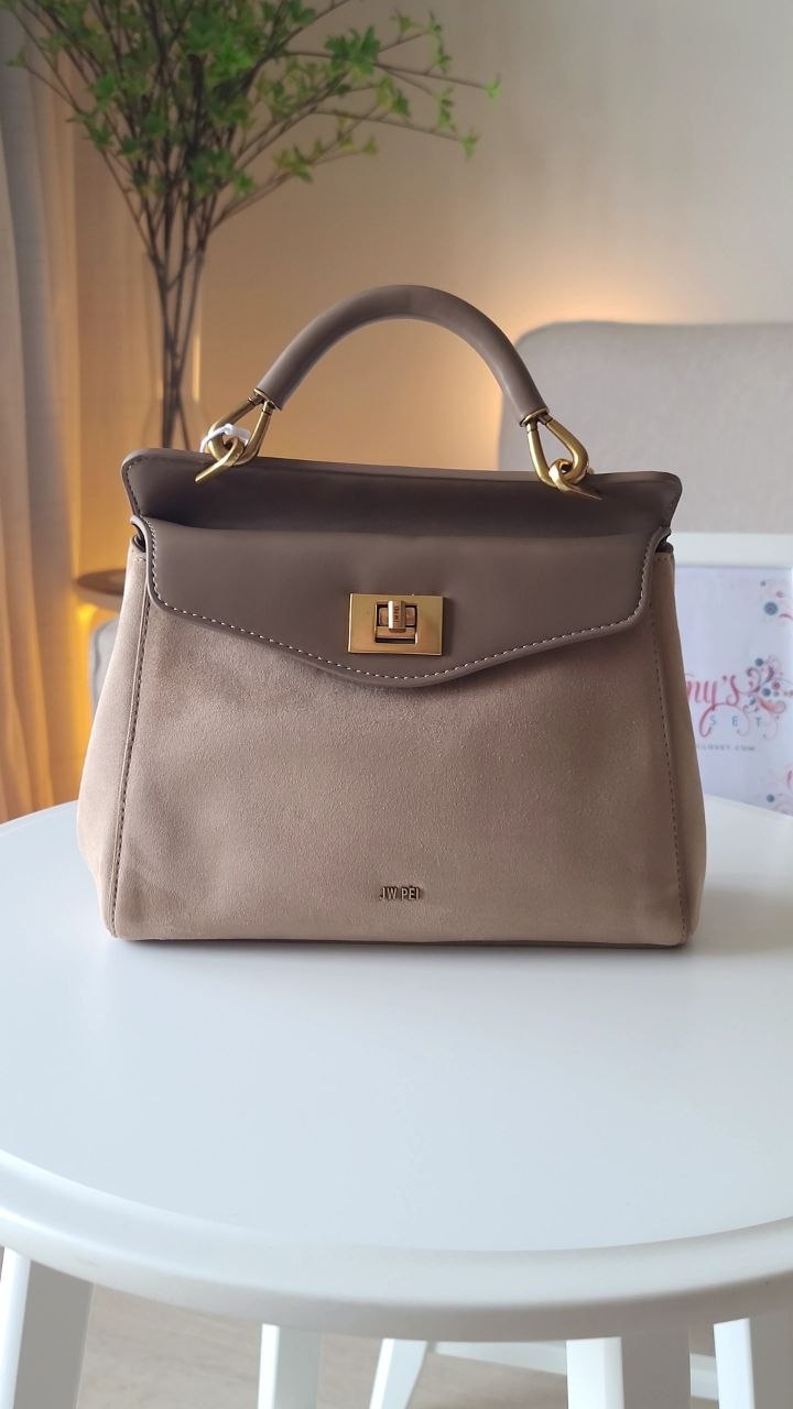 JW PEI Lucia Classic Faux Suede Top Handle Bag