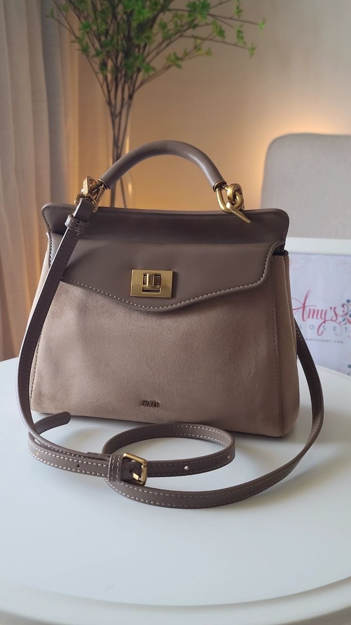 JW PEI Lucia Classic Faux Suede Top Handle Bag
