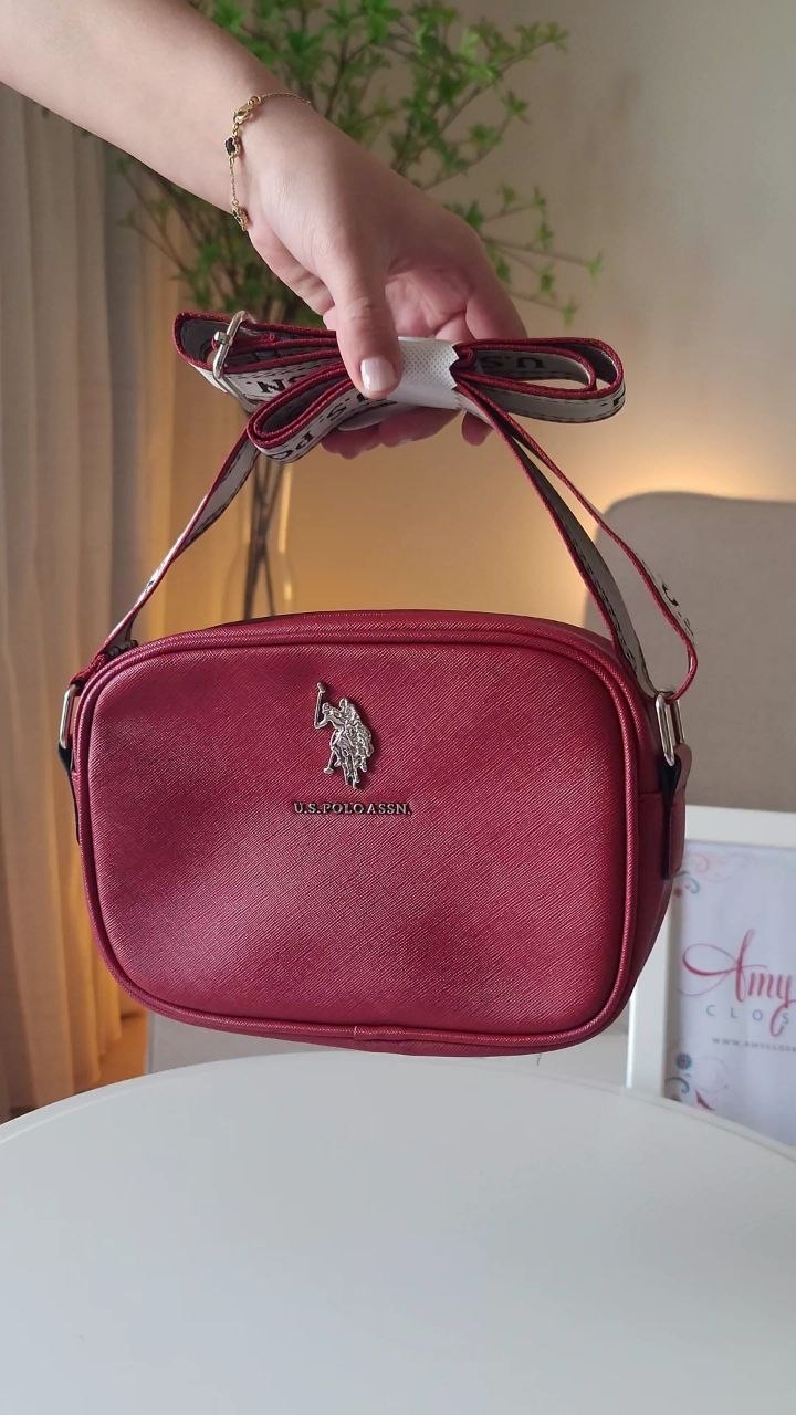 U.S. Polo Assn. Classic Zip Crossbody Bag - Red