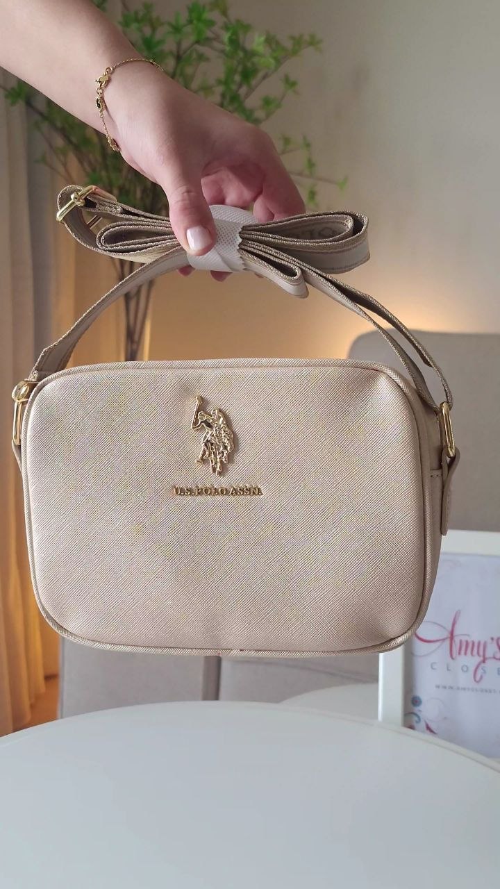 U.S. Polo Assn. Classic Zip Crossbody Bag - champagne