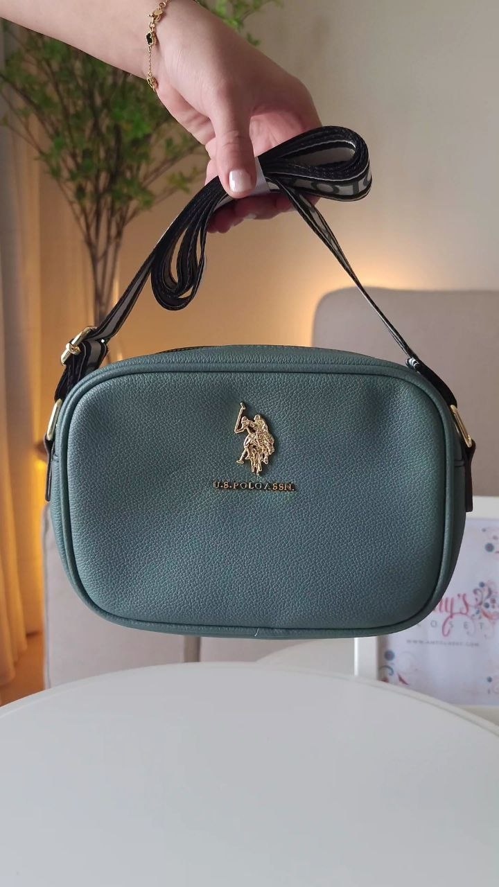 U.S. Polo Assn. Classic Zip Crossbody Bag - sage green