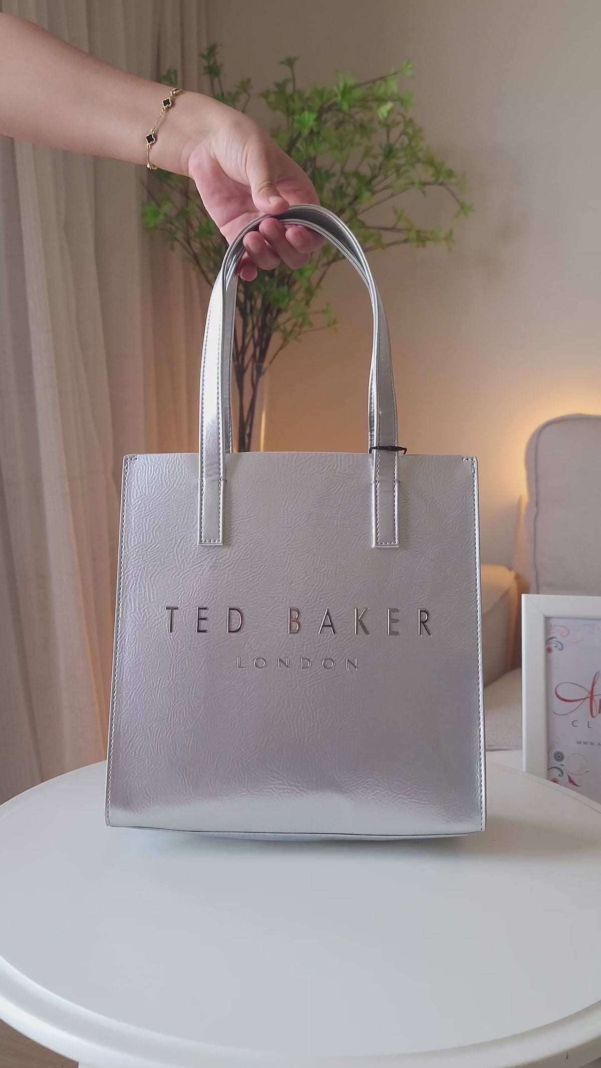 Ted Baker Crinkle Small Faux Leather Icon Tote Bag