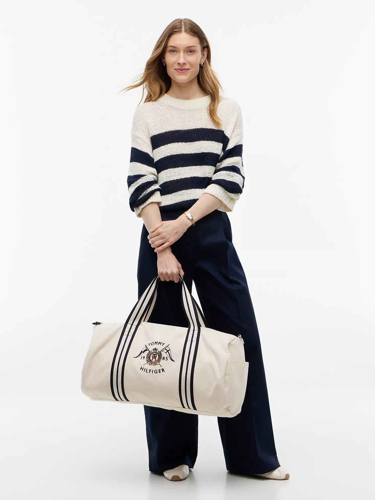 Tommy Hilfiger Nautical Crest Canvas Duffel Bag