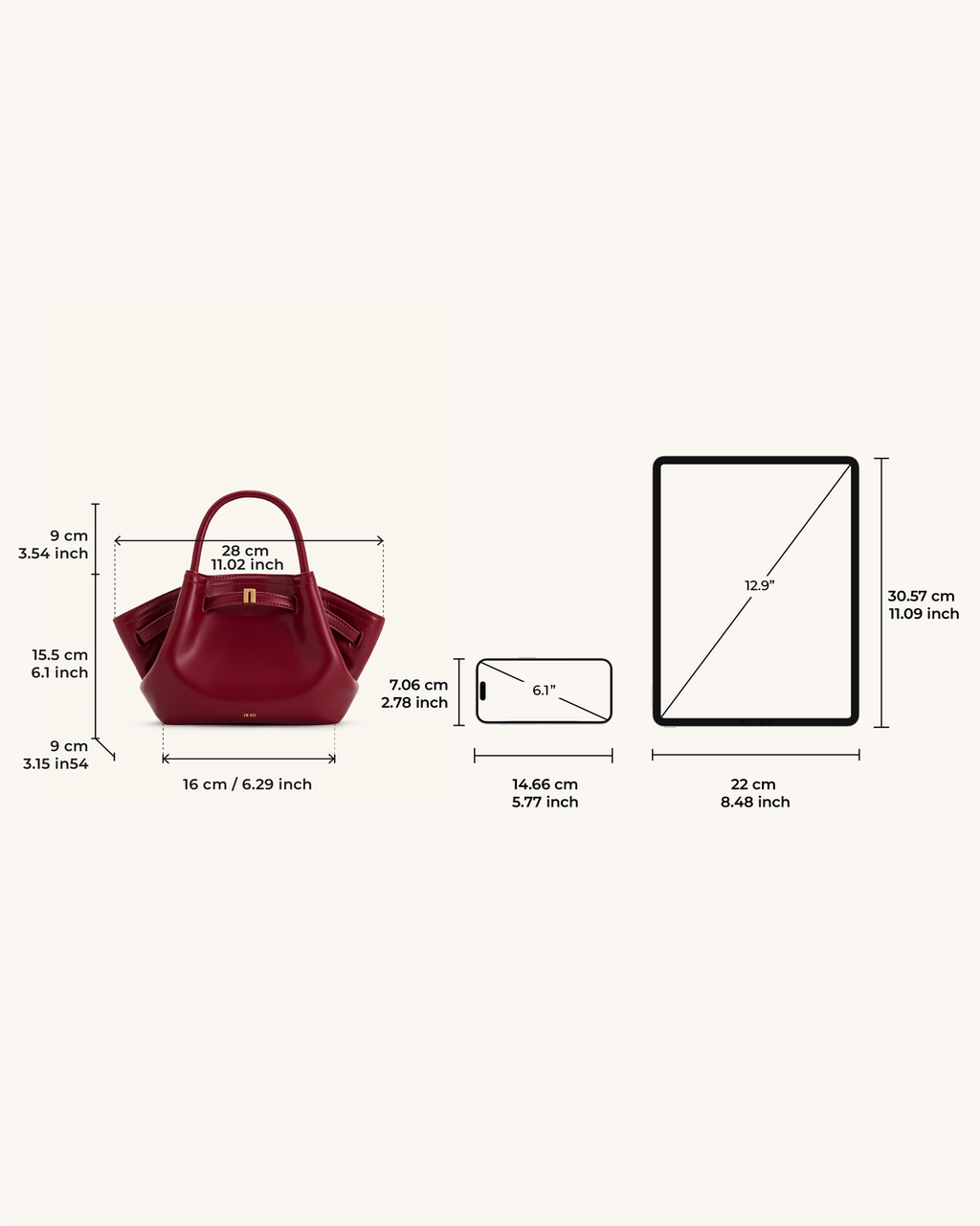 JW PEI Hana Mini Tote Bag - Claret