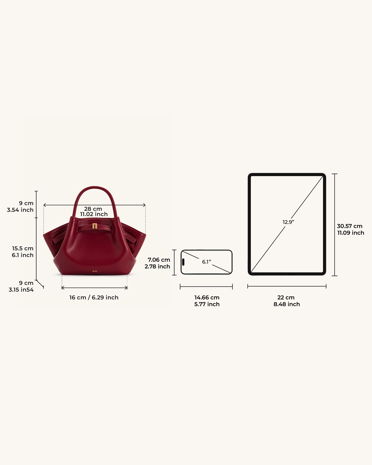 JW PEI Hana Mini Tote Bag - Claret
