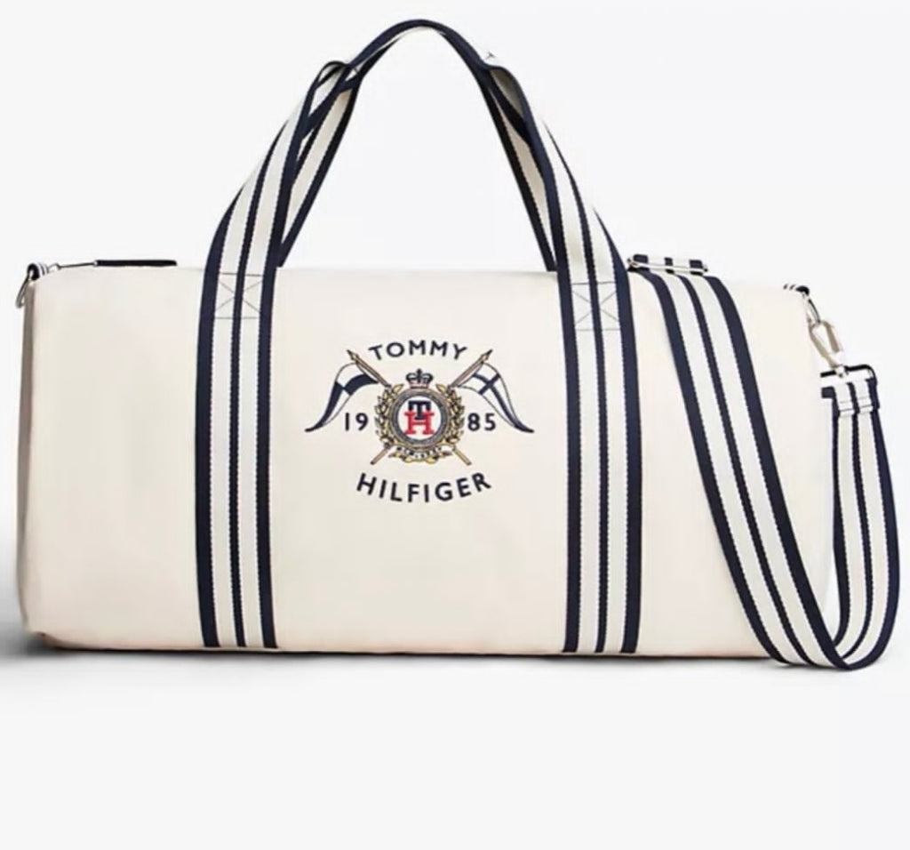 Tommy Hilfiger Nautical Crest Canvas Duffel Bag