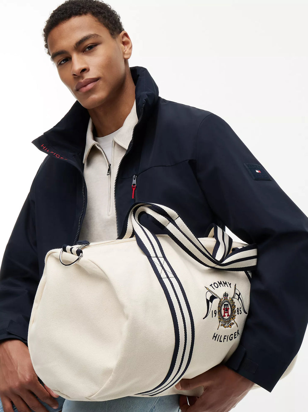 Tommy Hilfiger Nautical Crest Canvas Duffel Bag