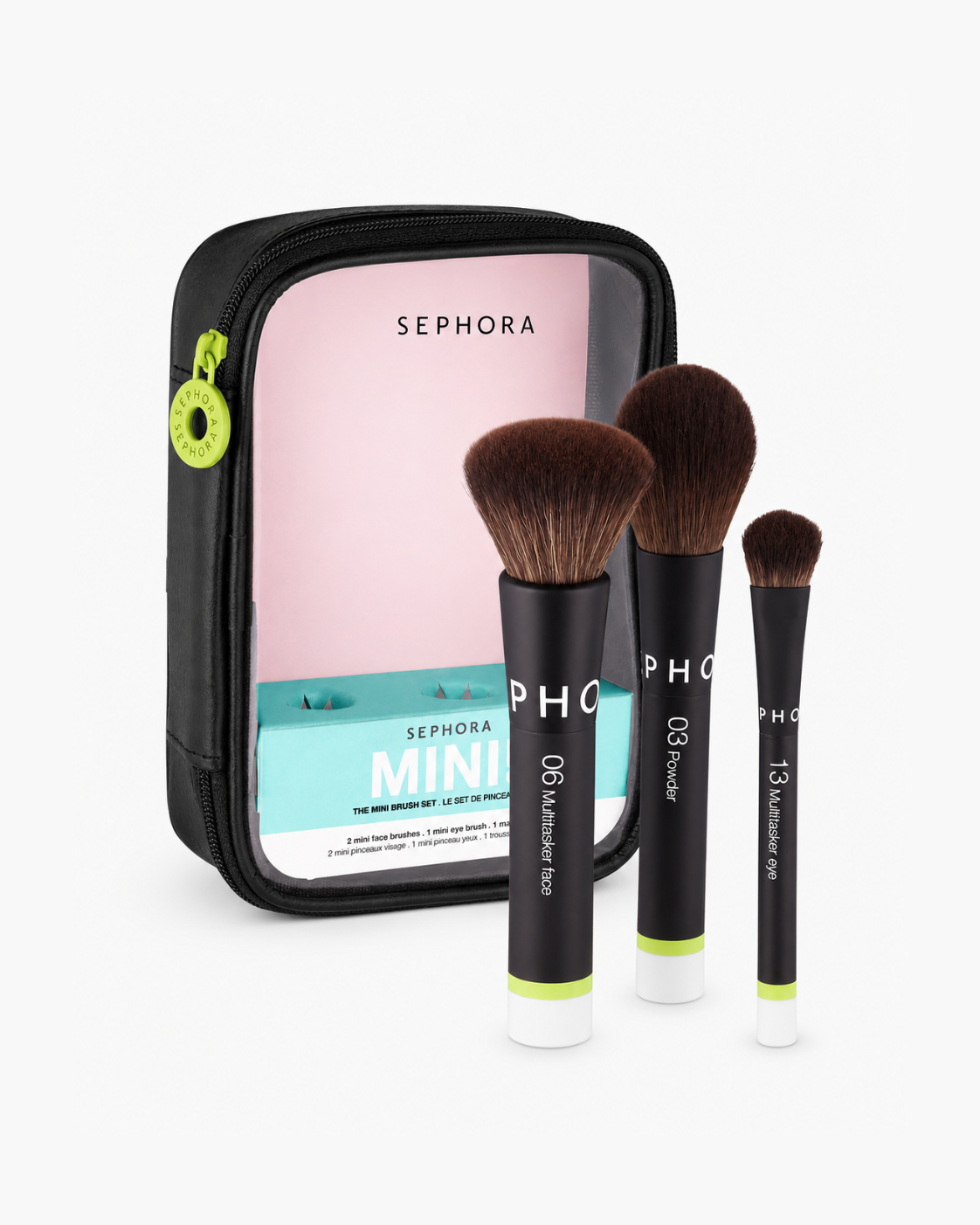 Sephora Collection Mini Face and Eye Brush Set - Travel size / Matte Black - image 3