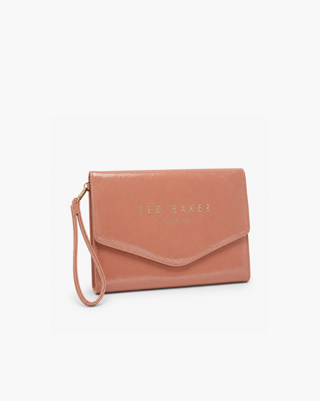 Ted Baker CRINKIE Patent Envelope Clutch Bag - Light Pink - image 1