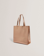 Ted Baker ROSMAH Rose Detail Metallic Large Icon Tote Bag - Rose Gold - image 4
