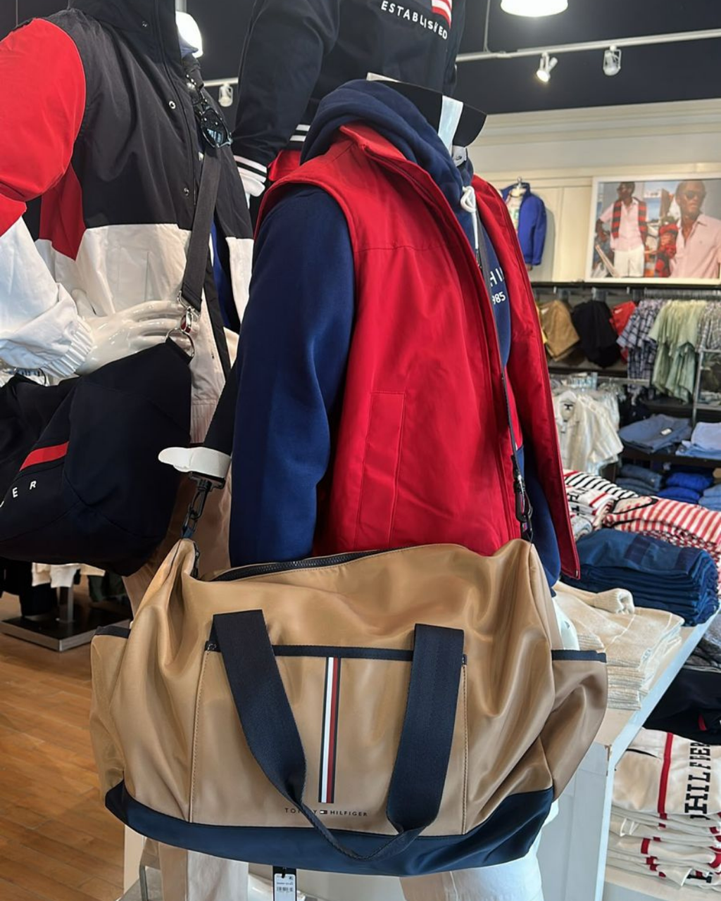 Tommy Hilfiger Flag Stripe Logo Canvas Duffle Bag - image 2