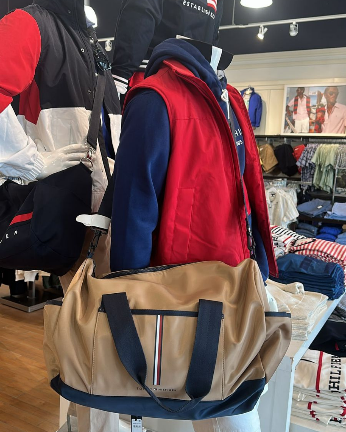 Tommy Hilfiger Flag Stripe Logo Canvas Duffle Bag - image 2