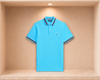 Tommy Hilfiger Regular Fit Tipped Wicking Polo Shirt - Blue Crush - image 1