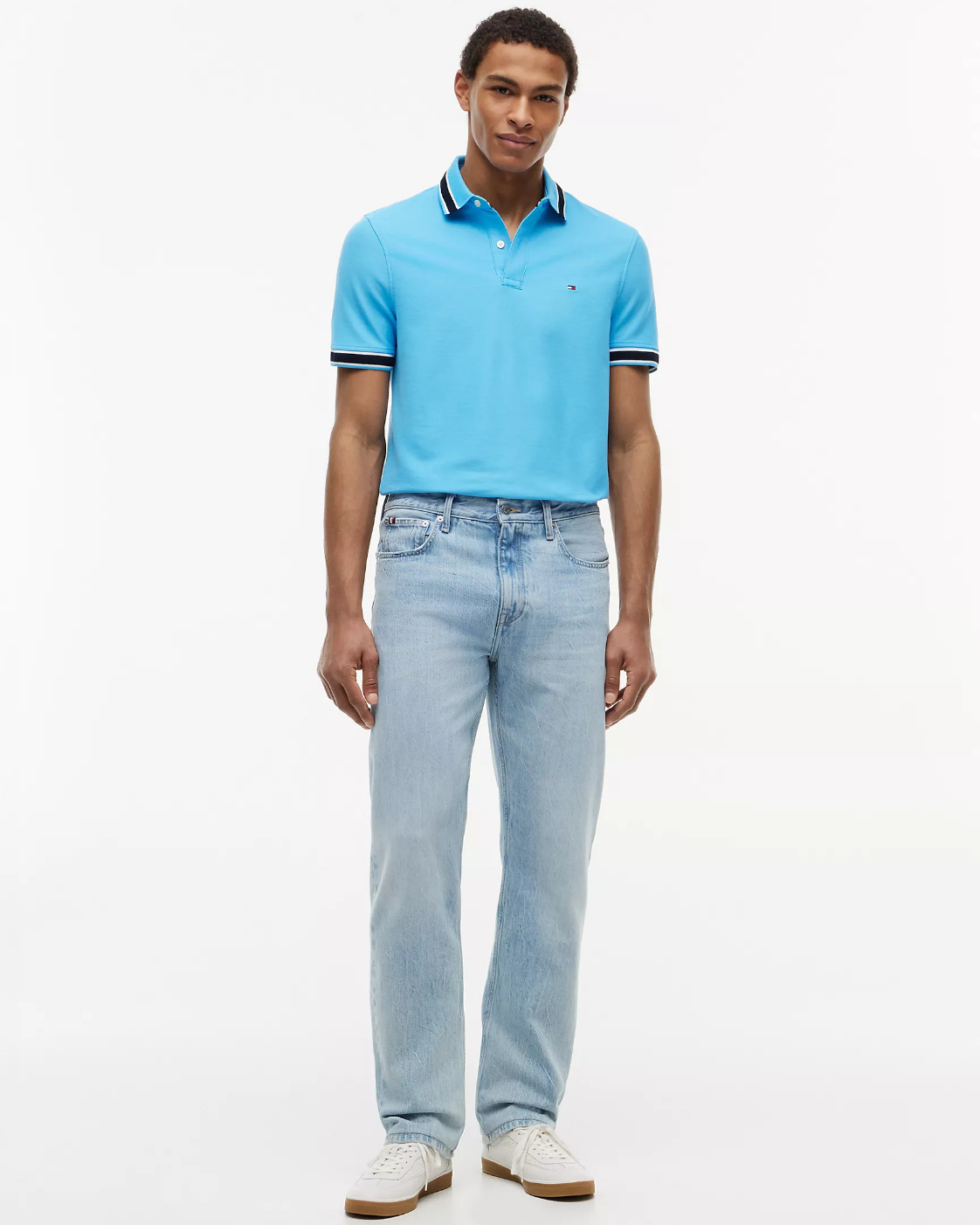 Tommy Hilfiger Regular Fit Tipped Wicking Polo Shirt - Blue Crush - image 4