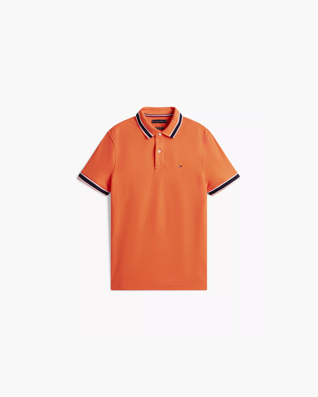 Tommy Hilfiger Regular Fit Tipped Wicking Polo Shirt - Brilliant Orange - image 2