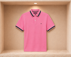 Tommy Hilfiger Regular Fit Tipped Wicking Polo Shirt - Camellia Pink - image 1