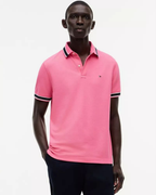 Tommy Hilfiger Regular Fit Tipped Wicking Polo Shirt - Camellia Pink - image 3