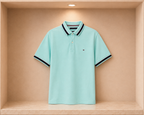 Tommy Hilfiger Regular Fit Tipped Wicking Polo Shirt - Light Jade Green Heather - image 1