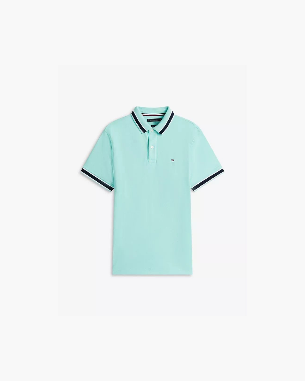 Tommy Hilfiger Regular Fit Tipped Wicking Polo Shirt - Light Jade Green Heather - image 2