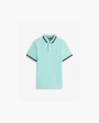 Tommy Hilfiger Regular Fit Tipped Wicking Polo Shirt - Light Jade Green Heather - image 2