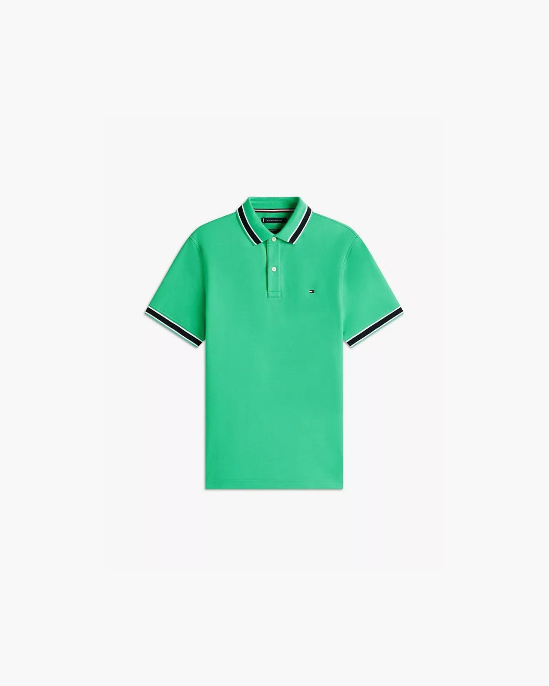 Tommy Hilfiger Regular Fit Tipped Wicking Polo Shirt - Lush Green - image 2