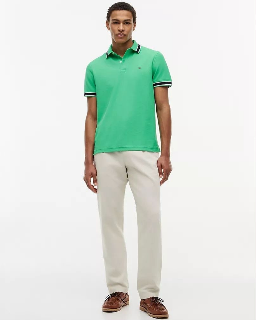 Tommy Hilfiger Regular Fit Tipped Wicking Polo Shirt - Lush Green - image 4