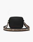 U.S. Polo Assn. Classic Zip Crossbody Bag - Black / Gold hardware; tan-brown logo strap - image 2