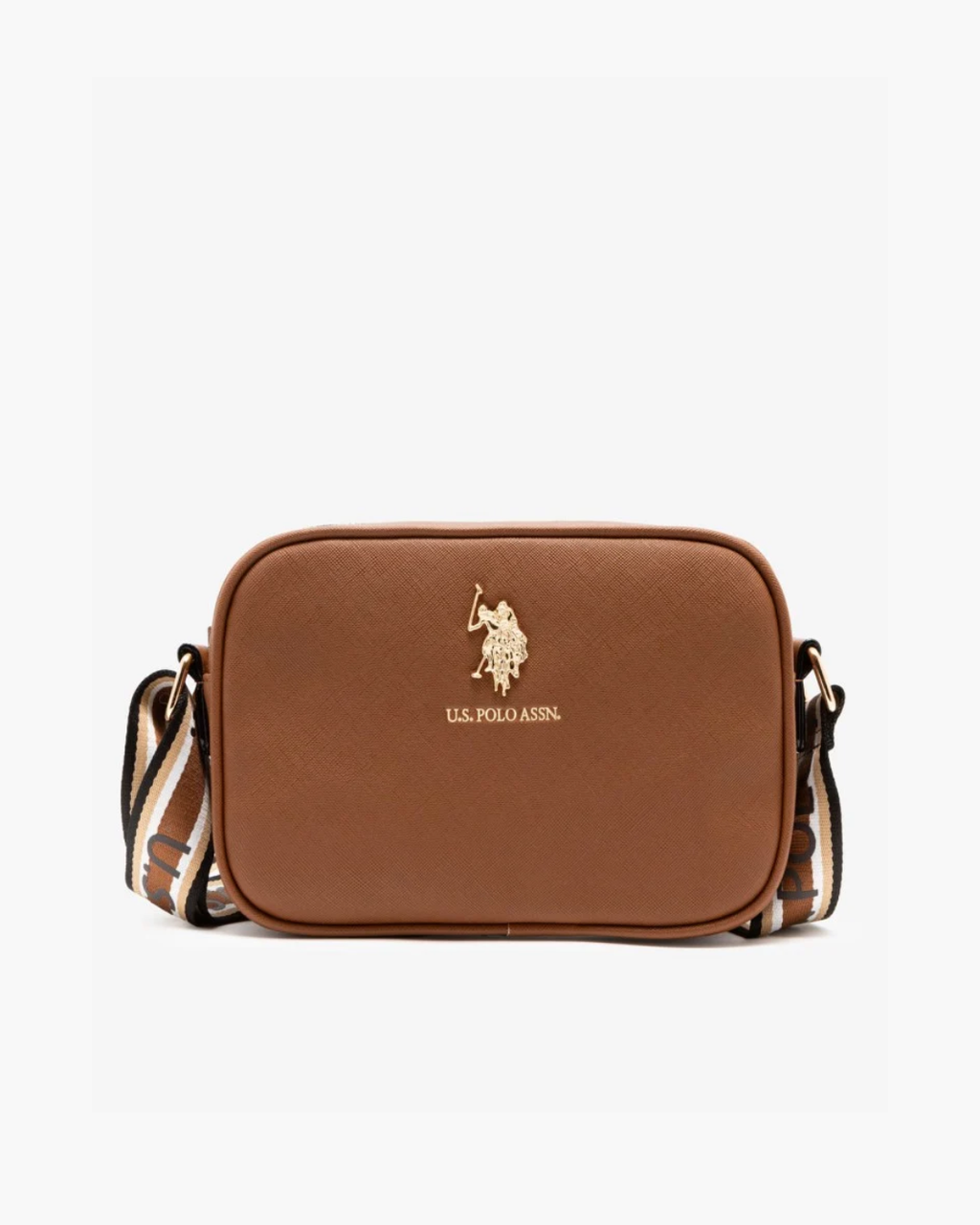 U.S. Polo Assn. Classic Zip Crossbody Bag - Tan / Gold hardware - image 1