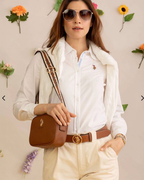 U.S. Polo Assn. Classic Zip Crossbody Bag - Tan / Gold hardware - image 3