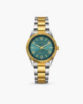 U.S. Polo Assn. Stile Classic Two-Tone Fluted Bezel Watch - Two-tone silver-gold / Emerald green dial - image 1