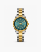U.S. Polo Assn. Stile Classic Two-Tone Fluted Bezel Watch - Two-tone silver-gold / Emerald green dial - image 1