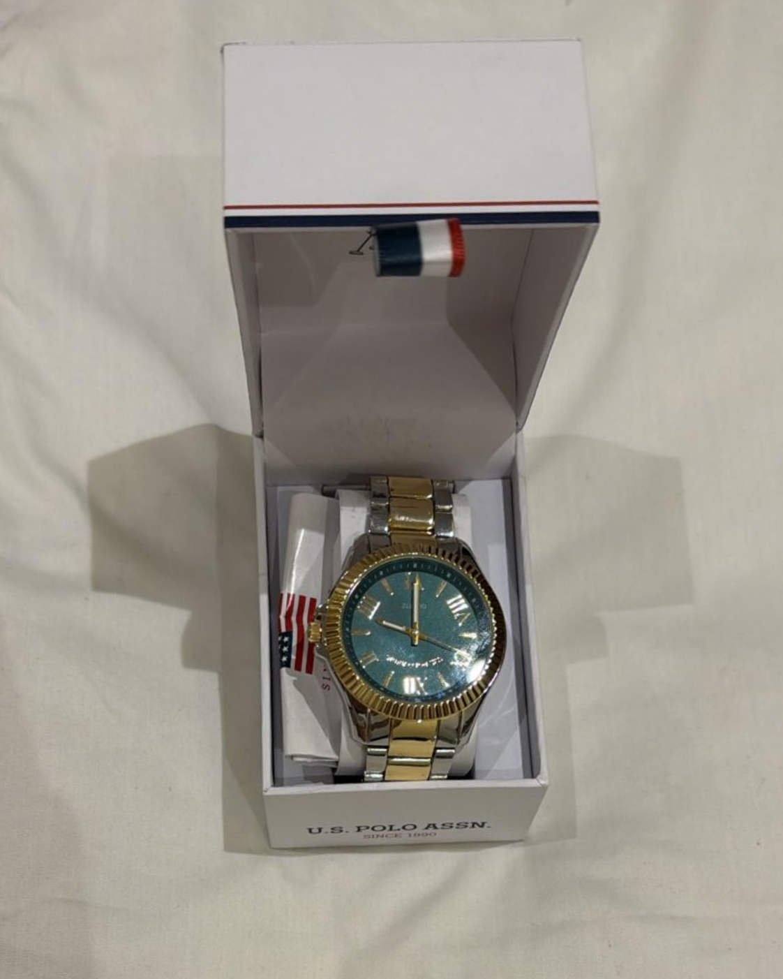 U.S. Polo Assn. Stile Classic Two-Tone Fluted Bezel Watch - Two-tone silver-gold / Emerald green dial - image 2