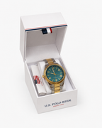 U.S. Polo Assn. Stile Classic Two-Tone Fluted Bezel Watch - Two-tone silver-gold / Emerald green dial - image 3