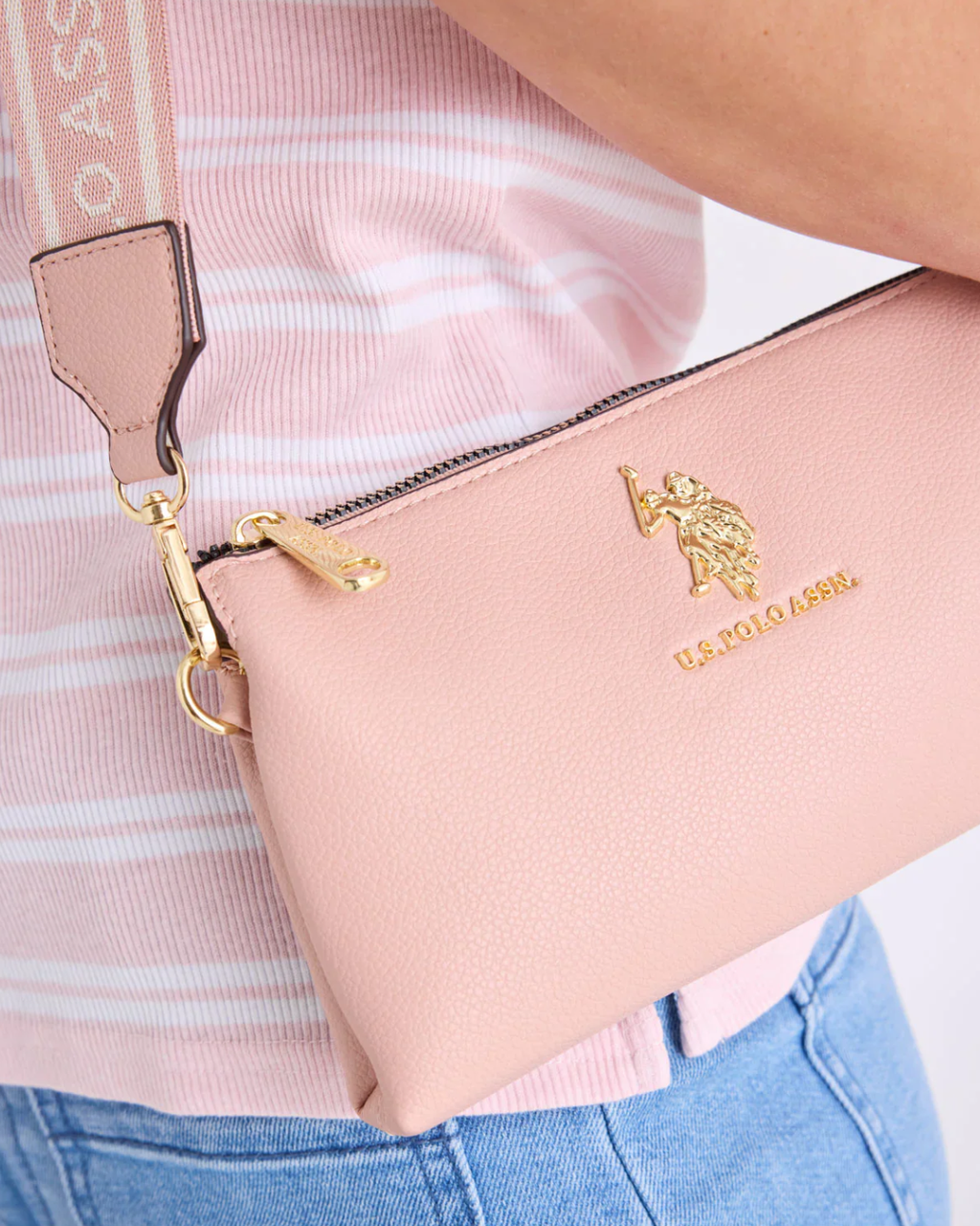 U.S. Polo Assn. Top Zip Mini Crossbody Pouch Bag - Blush Pink - image 2