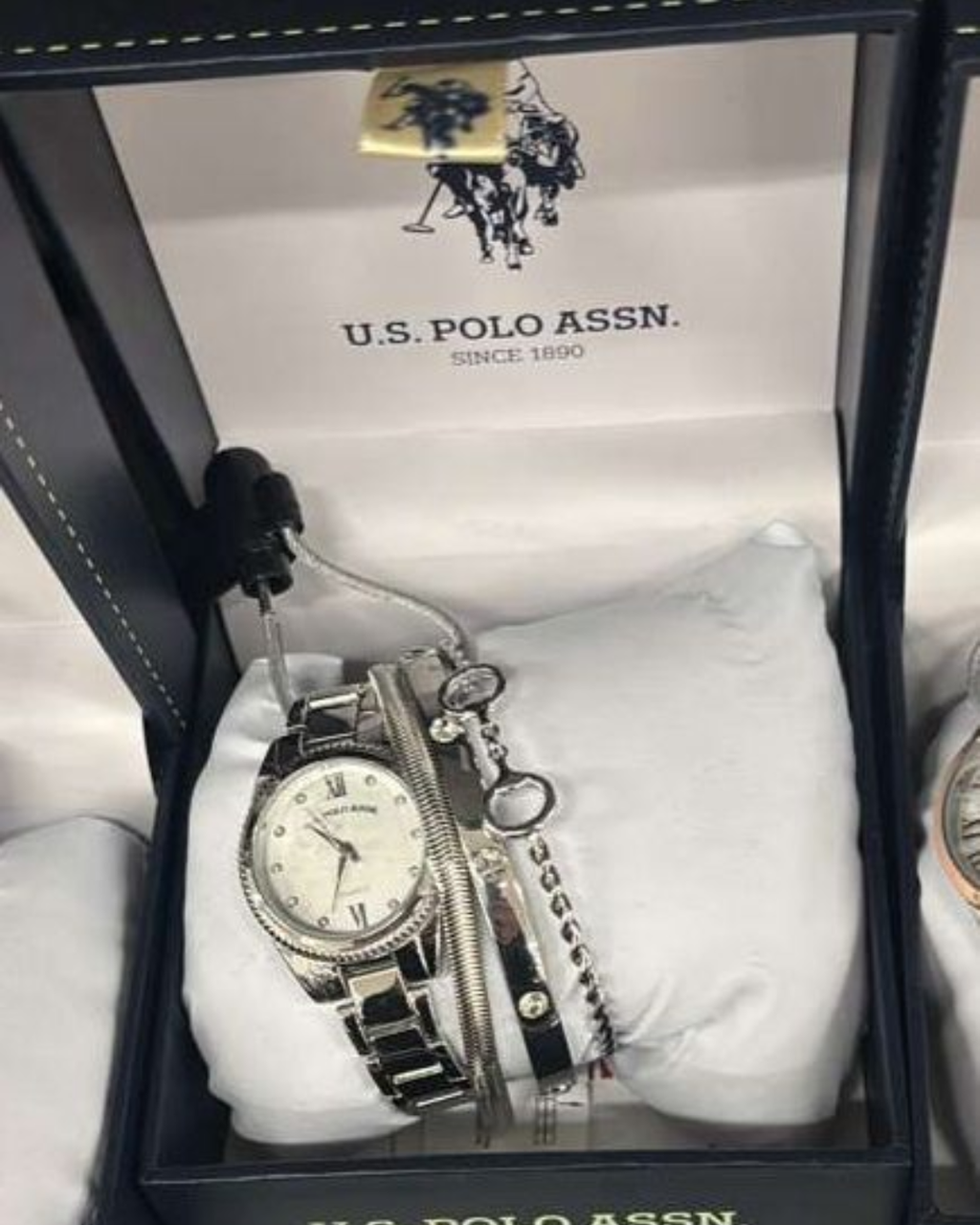 U.S. Polo Assn. Women's Silver-Tone Watch and Layering Bracelet 4-Piece Gift Set - Silver-tone set - image 2