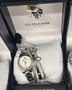 U.S. Polo Assn. Women's Silver-Tone Watch and Layering Bracelet 4-Piece Gift Set - Silver-tone set - image 2
