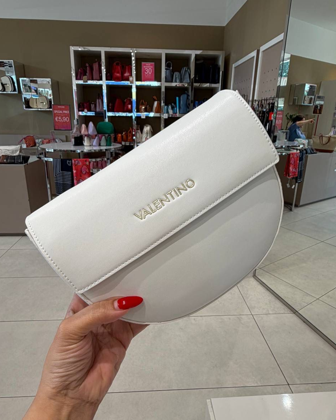 Valentino Bags Bigs Half-Moon Flap Crossbody Bag - Bianco White - image 2