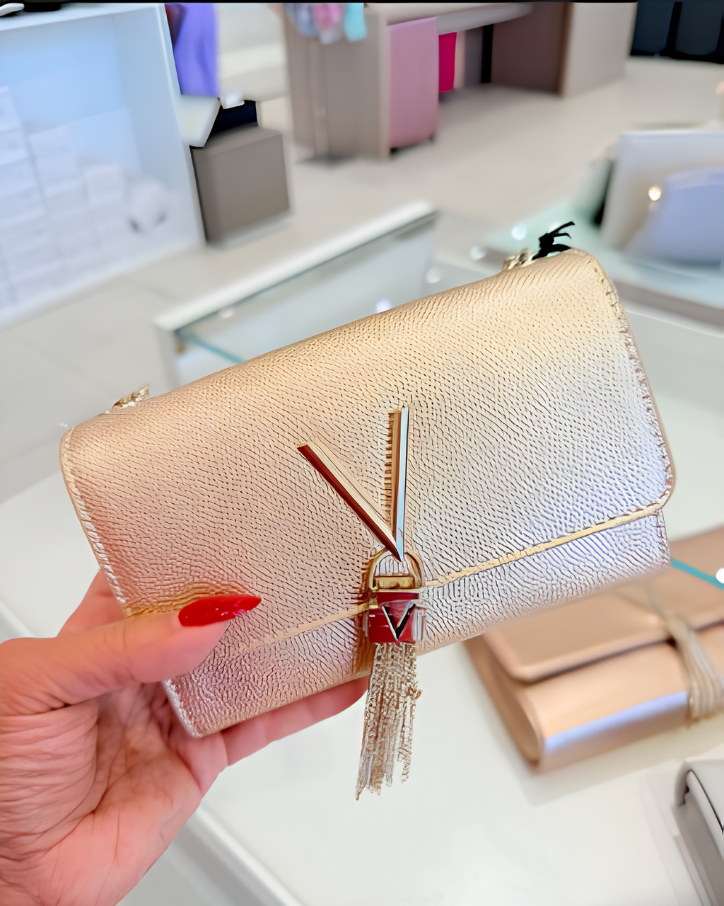 Valentino Bags Divina Pebbled Clutch Bag - image 2