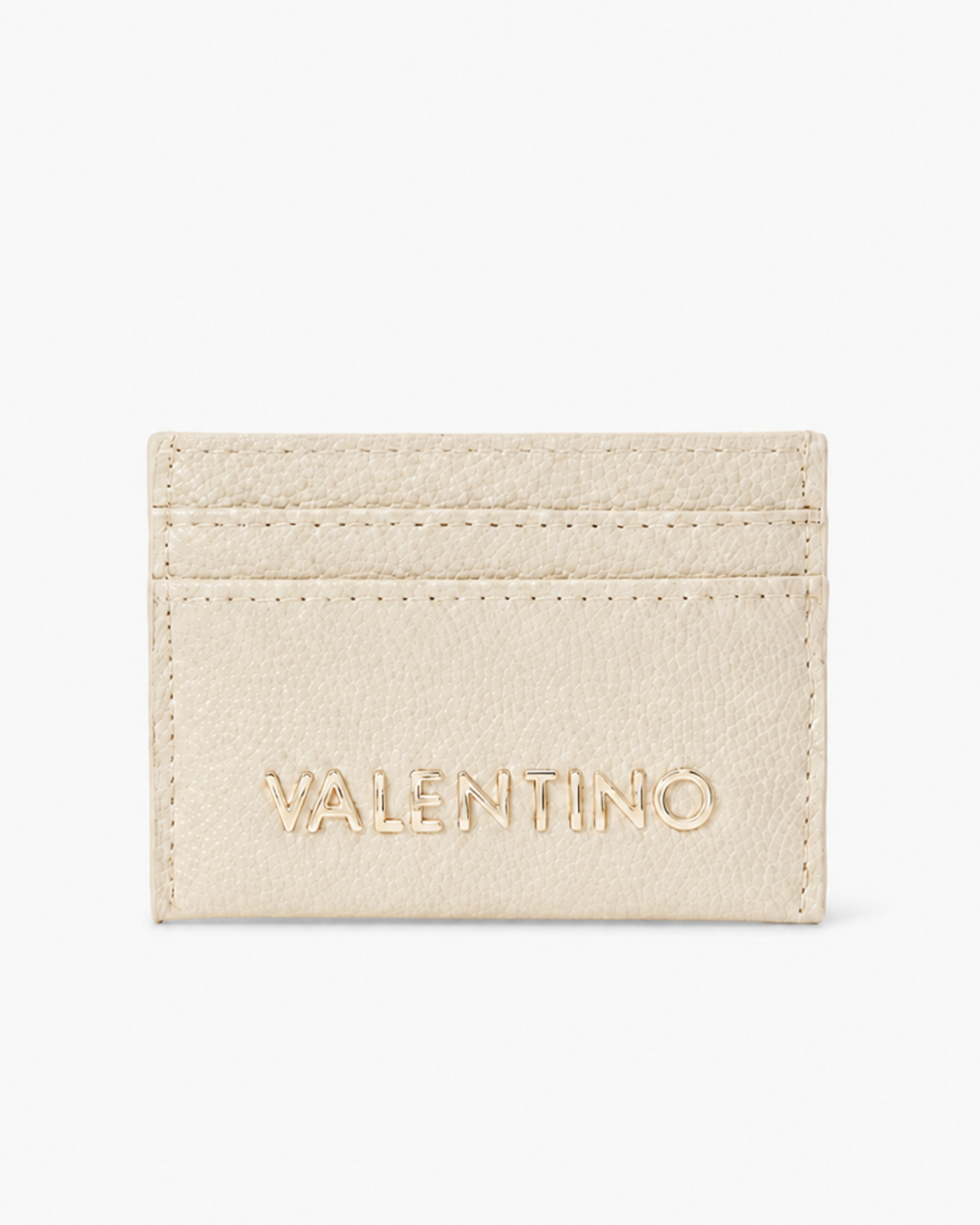 Valentino Bags Multi-Slot Slimline Credit Card Holder - Pebbled Cream / Gold - image 1