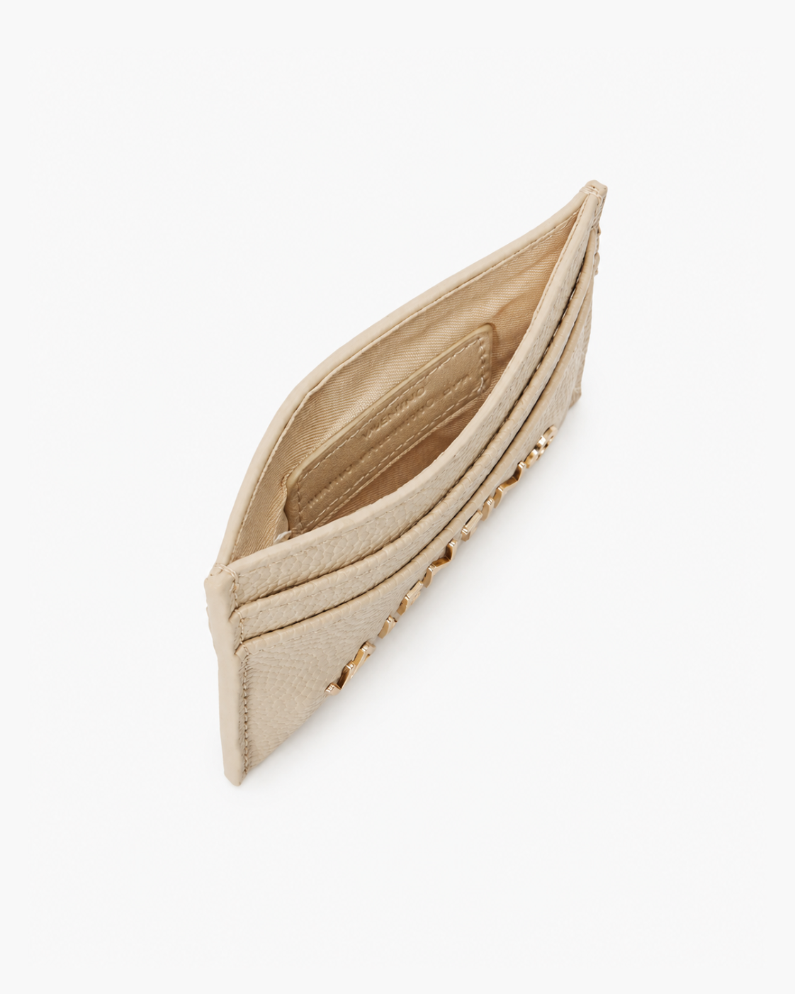 Valentino Bags Multi-Slot Slimline Credit Card Holder - Pebbled Cream / Gold - image 2