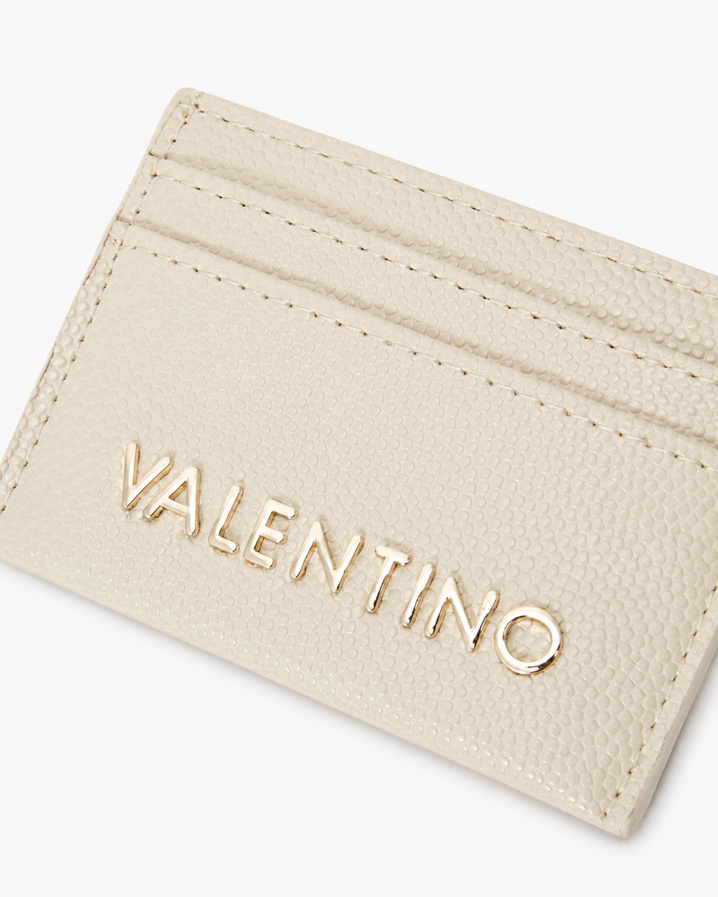 Valentino Bags Multi-Slot Slimline Credit Card Holder - Pebbled Cream / Gold - image 3