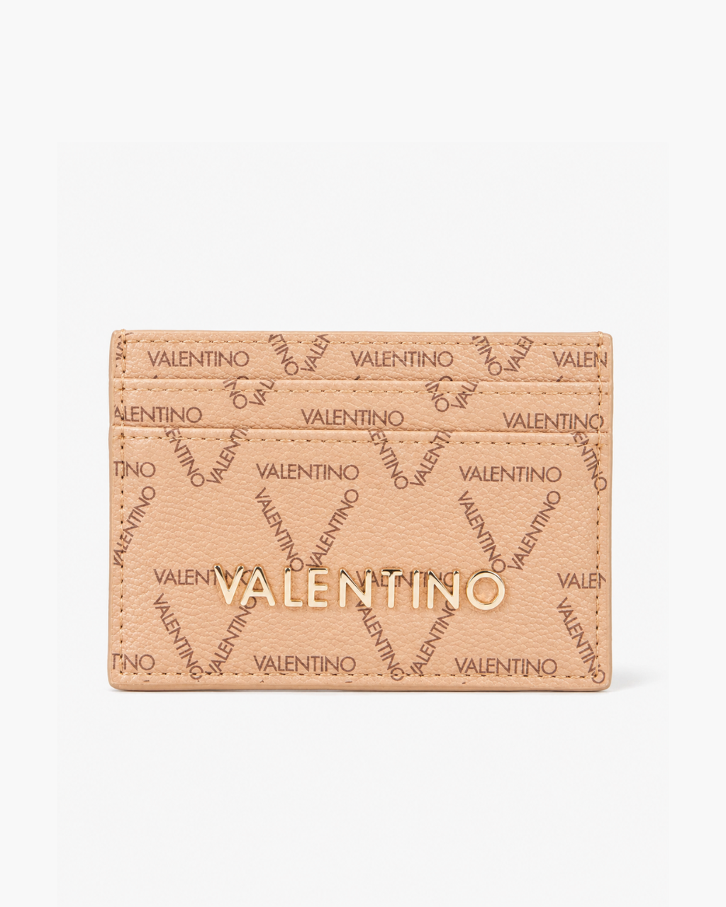 Valentino Bags Multi-Slot Slimline Credit Card Holder - Tan Monogram / Gold - image 1